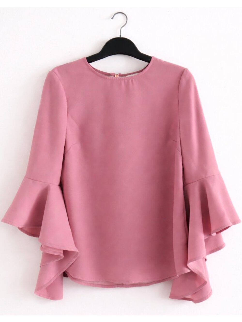 Ted Baker Juula Waterfall Sleeve Top in Dusty Rose Size XS